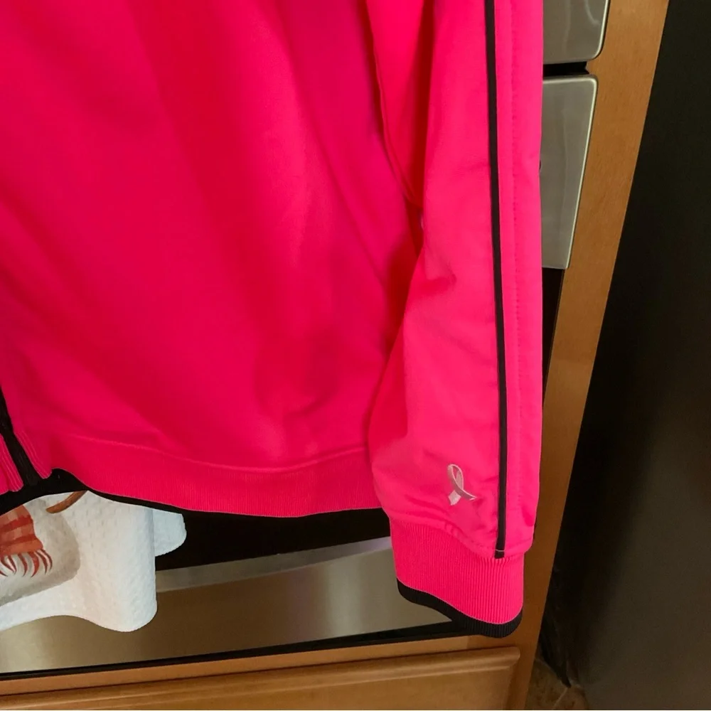 Fila Pink and Black Zip-Up Hoodie, light lining, breast cancer awareness - Picture 2 of 15
